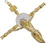 Crucifixo de Mesa São Bento - Dourado 27,5cm