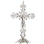 Crucifixo de mesa São Bento - Prata 21cm