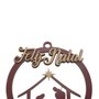 Guirlanda de Natal da Sagrada Família em MDF - Vermelho