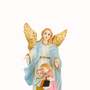 Imagem do Santo Anjo da Guarda na Cor Azul em Resina - 30cm
