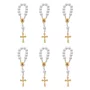 Kit Dezena Nossa Senhora Aparecida Pérola Abs Branca 8mm 6un