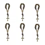 Kit Dezena Nossa Senhora do Carmo Madeira Marrom Escuro 8mm 6un