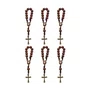 Kit Dezena São Padre Pio Pérola Marrom 8mm 6un