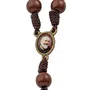 Kit Dezena São Padre Pio Pérola Marrom 8mm 6un