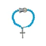 Pulseira de Nossa Senhora Aparecida com Contas Azul Claro - 2un