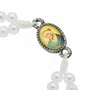 Kit Terço de Pulso de Nossa Senhora de La Salette Pérola Branco 3un