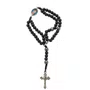 Kit Terço de Pulso de São Carlo Acutis Preto com Entremeio Chumbo - 3Un