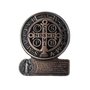 Medalha Decorativa de São Bento com Oração em Metal Envelhecido 10cm