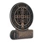 Medalha Decorativa de São Bento com Oração em Metal Envelhecido 10cm