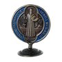Medalha Decorativa de São Bento Pintada em Metal Envelhecido 9cm