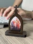 Mini Capela da Sagrada Família de Nazaré em MDF - Marrom Escuro