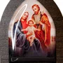 Mini Capela da Sagrada Família de Nazaré em MDF - Marrom Escuro