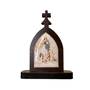 Mini Capela de Nossa Senhora da Imaculada Conceição em MDF - Marrom Escuro