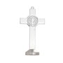 Pedestal Crucifixo de São Bento - Prata 8,5cm