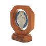 Pedestal em Madeira de Demolição com Medalha Prata de São Bento Vazada - Colorida