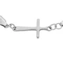 Pulseira com Entremeio de Crucifixo em Inox Prata