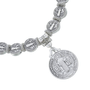 Pulseira com Medalhas e Pingente da Medalha de São Bento em Metal