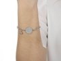 Pulseira com Oração do Pai Nosso e Pingente Redondo em Inox - Prata