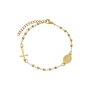 Pulseira da Medalha de São Bento com Contas em Inox - Dourado