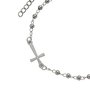 Pulseira da Medalha de São Bento com Contas em Inox - Prata