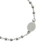 Pulseira da Medalha de São Bento com Contas em Inox - Prata