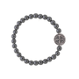 Pulseira da Medalha de São Bento em Hematita e Elástico - 2Un