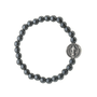 Pulseira da Medalha de São Bento em Hematita e Elástico - 2Un
