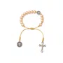 Pulseira de Cristal com Passante Níquel São Bento Doce de Leite