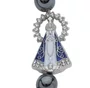 Pulseira de Nossa Senhora Aparecida com Elástico e Conta Pérola - Hematita
