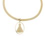 Pulseira de Nossa Senhora Aparecida com Pingente Vazado em Inox - Dourado