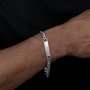 Pulseira Masculina de Jesus Gravada a Laser em Inox - Prata