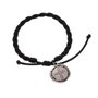 Pulseira da Medalha das Duas Cruzes Trançada Preta - 3Un