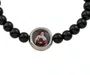 Pulseira Regulável Resinada Santa Teresinha Pérola Preta 6mm