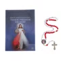 Terço com Folheto de Jesus Misericordioso e Santa Faustina - Branco e Vermelho