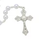 Terço com Folheto de Nossa Senhora Das Graças - Pérola Branca Abs 8mm