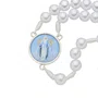 Terço com Folheto de Nossa Senhora Das Graças - Pérola Branca Abs 8mm