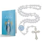 Terço com Folheto de Nossa Senhora Das Graças - Pérola Branca Abs 8mm