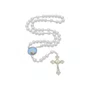 Terço com Folheto de Nossa Senhora de Fátima - Pérola Branca Abs 8mm