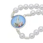 Terço com Folheto de Nossa Senhora de Fátima - Pérola Branca Abs 8mm