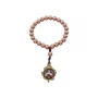 Coroa com Folheto Novena das Rosas de Santa Teresinha Pérola ABS Rosegold 8mm