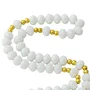 Terço de Cristal Branco Entremeio Dourado Sagrado Coração de Jesus
