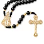 Terço de Cristal Nossa Senhora Aparecida Dourado Vazado Preto