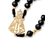 Terço de Cristal Nossa Senhora Aparecida Dourado Vazado Preto