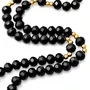 Terço de Cristal Nossa Senhora Aparecida Dourado Vazado Preto
