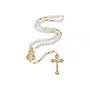 Terço de Cristal Nossa Senhora Aparecida Dourado Vazado Transparente