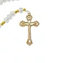 Terço de Cristal Nossa Senhora Aparecida Dourado Vazado Transparente