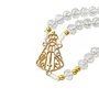 Terço de Cristal Nossa Senhora Aparecida Dourado Vazado Transparente
