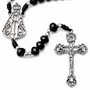 Terço de Cristal Nossa Senhora Aparecida Niquel Vazado Preto