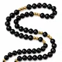 Terço de Cristal São Bento Dourado Preto