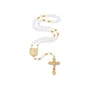 Terço de Cristal São Bento Dourado Transparente